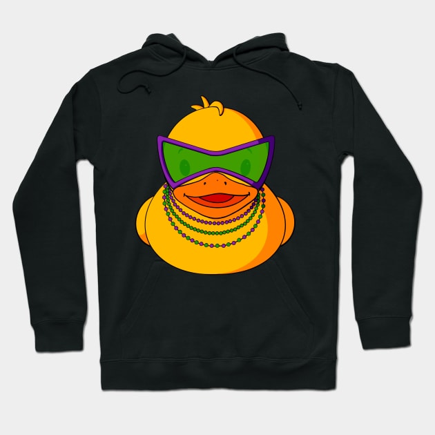 Mardi Gras Beads Rubber Duck Hoodie by Alisha Ober Designs